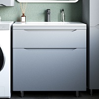 Style Line Тумба с раковиной Марелла 80 Люкс Plus антискрейтч серая матовая